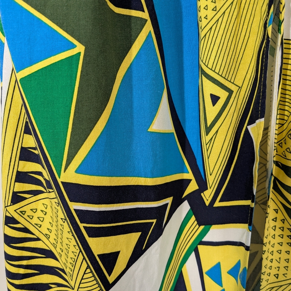 NWT Iman Color Block Open Front - With Tail - Yellow, Black, Blue Sz L - Picture 12 of 15